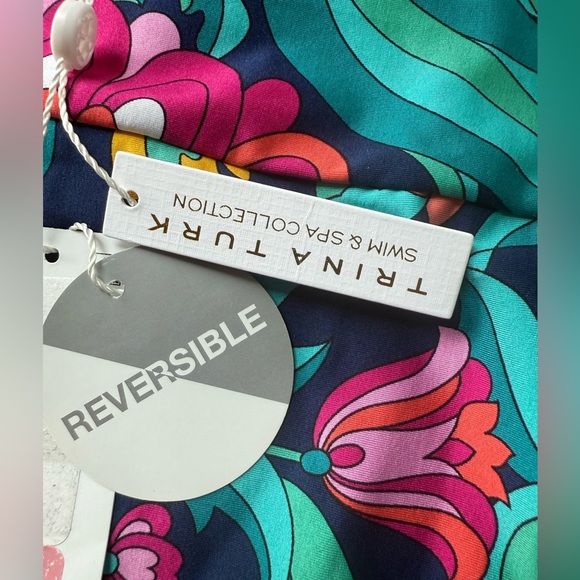 NWT Trina Turk Pink and Blue Bikini Bottoms, Size 14 - Picture 2 of 5